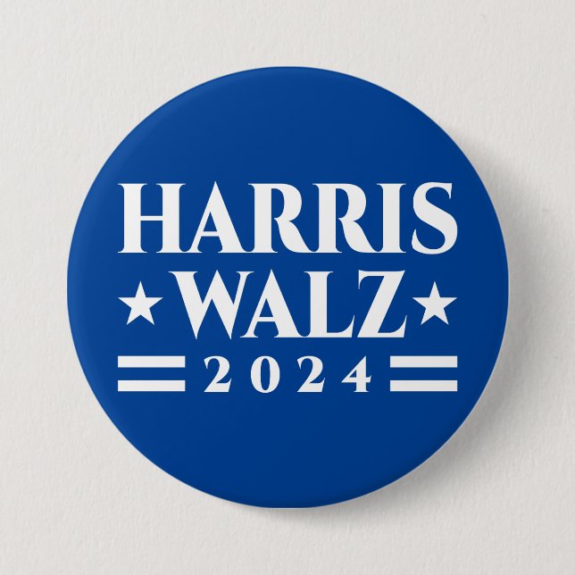 Harris Walz 2024 election campaign Button (Front)