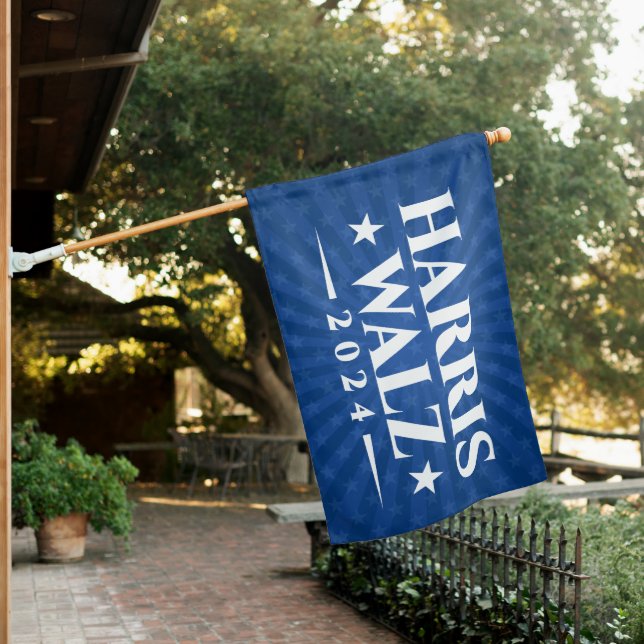 Harris Walz 2024 election campaign democrat  House Flag (In SItu)
