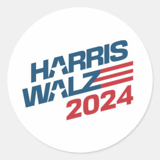 Harris Walz 2024 Election Classic Round Sticker