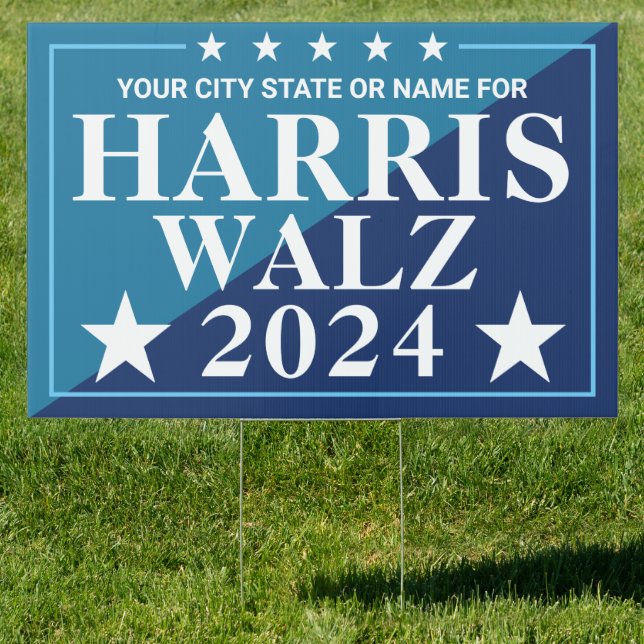 Harris Walz 2024 Election Cool Custom Double Sided Sign (Insitu)