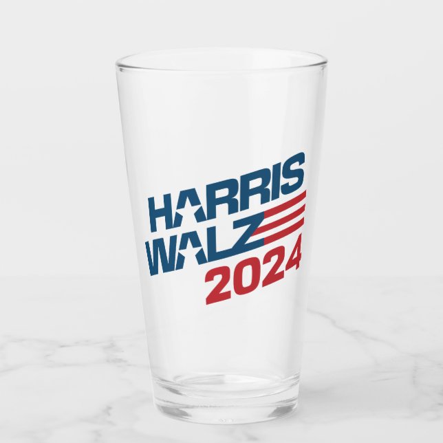 Harris Walz 2024 Election Glass (Front)