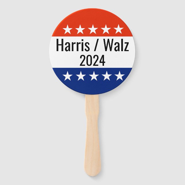 Harris Walz 2024 Election Hand Fan (Front)