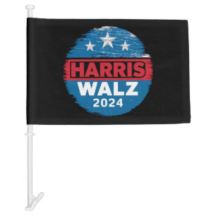 Harris Walz 2024 Election Kamala Harris Tim Waltz  Car Flag