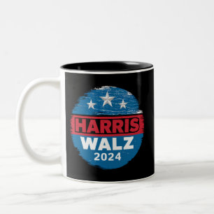 Harris Walz 2024 Election Kamala Harris Tim Waltz Two-Tone Coffee Mug