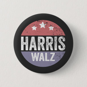 Harris Walz 2024 Election Kamala Tim Waltz America Button