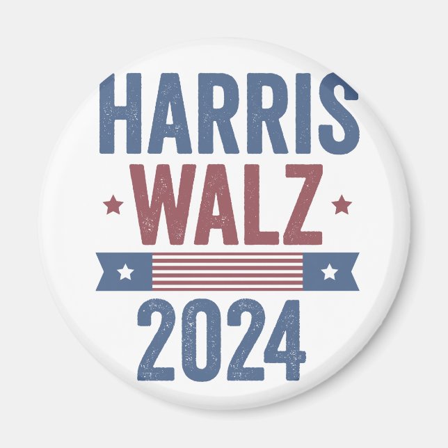 Harris Walz 2024 Election Kamala Tim Waltz America Magnet (Front)