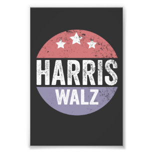 Harris Walz 2024 Election Kamala Tim Waltz America Photo Print