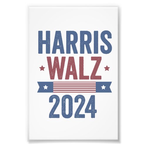 Harris Walz 2024 Election Kamala Tim Waltz America Photo Print