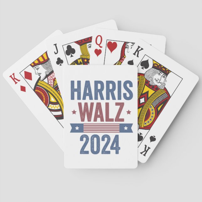 Harris Walz 2024 Election Kamala Tim Waltz America Poker Cards (Back)