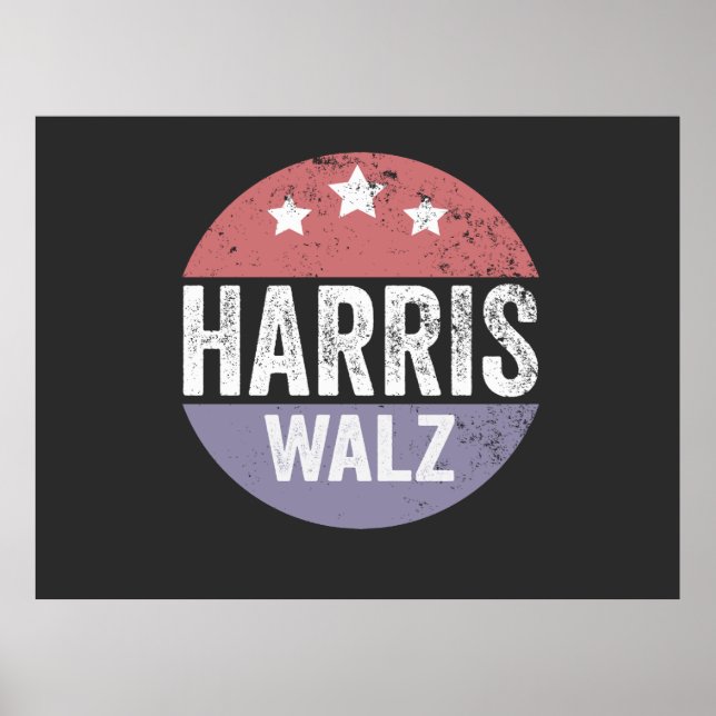 Harris Walz 2024 Election Kamala Tim Waltz America Poster (Front)