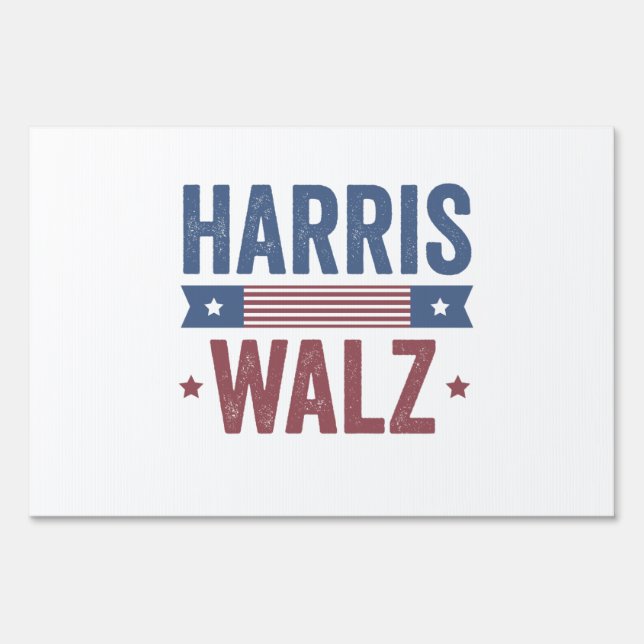 Harris Walz 2024 Election Kamala Tim Waltz America Sign (Front)