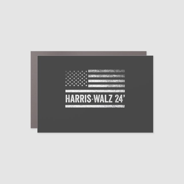 Harris Walz 2024 Election Kamala Tim Waltz Car Magnet (Front)
