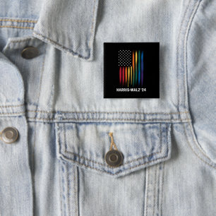 Harris Walz 2024 Election Kamala Tim Waltz LGBT Button