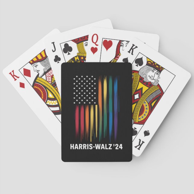 Harris Walz 2024 Election Kamala Tim Waltz LGBT Poker Cards (Back)