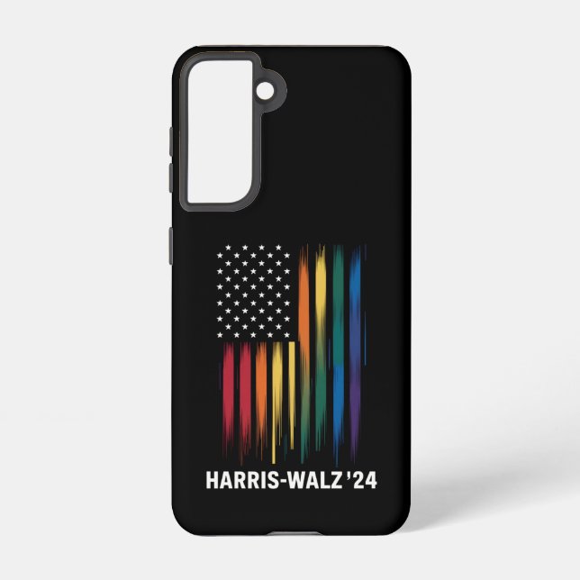 Harris Walz 2024 Election Kamala Tim Waltz LGBT Samsung Galaxy Case (Back)