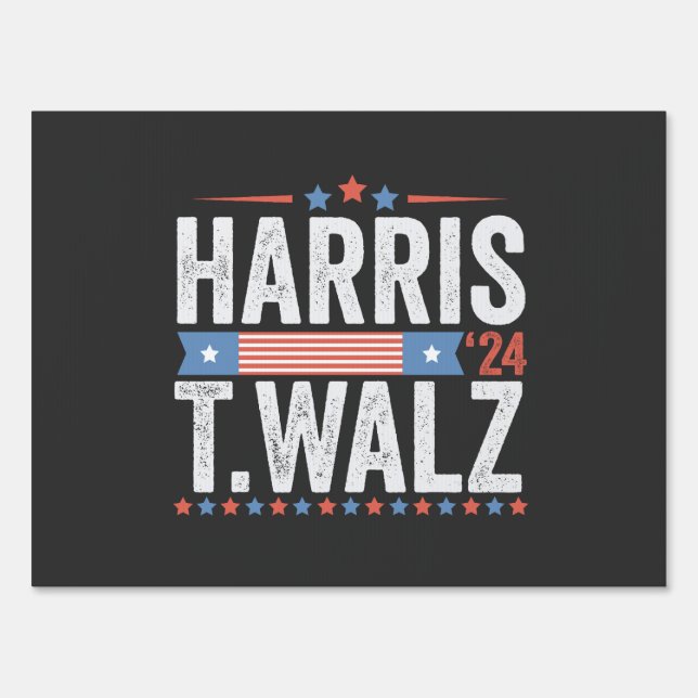 Harris Walz 2024 Election Kamala Tim Waltz Sign (Front)