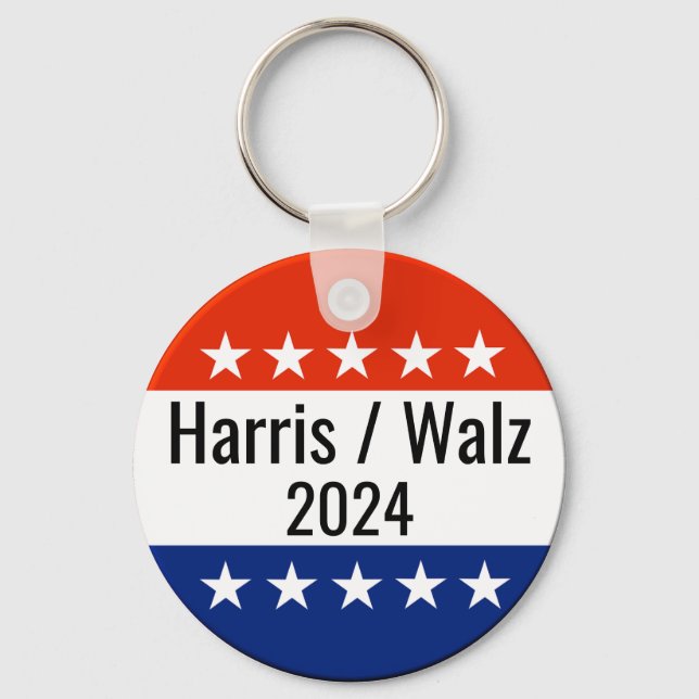 Harris Walz 2024 Election Keychain (Front)
