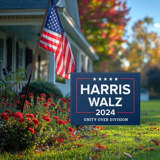 Harris Walz 2024 Election Navy Blue Custom Yard Sign Zazzle