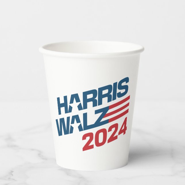 Harris Walz 2024 Election Paper Cups (Front)