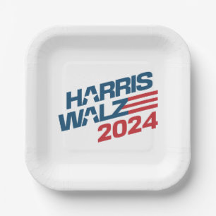 Harris Walz 2024 Election Paper Plates