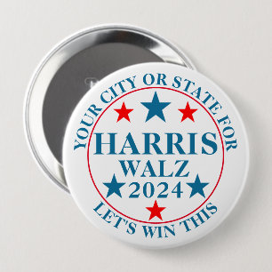 Harris Walz 2024 Election Personalized Political Button