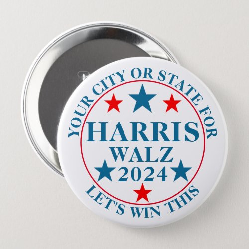 Harris Walz 2024 Election Personalized Political Button