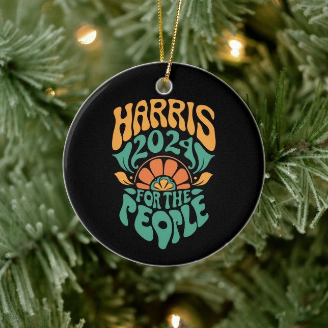 Harris Walz 2024 Election President Kamala Harris  Ceramic Ornament (Tree)