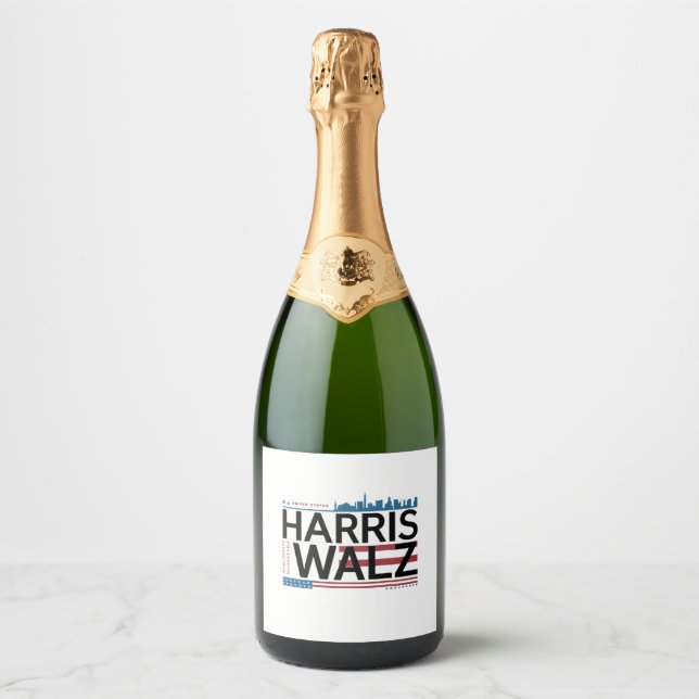 Harris Walz 2024 Essential  Sparkling Wine Label (Front)