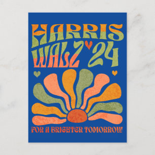 Harris Walz 2024, for a brighter tomorrow Postcard