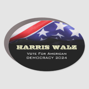 HARRIS WALZ 2024 For American Democracy Car Magnet