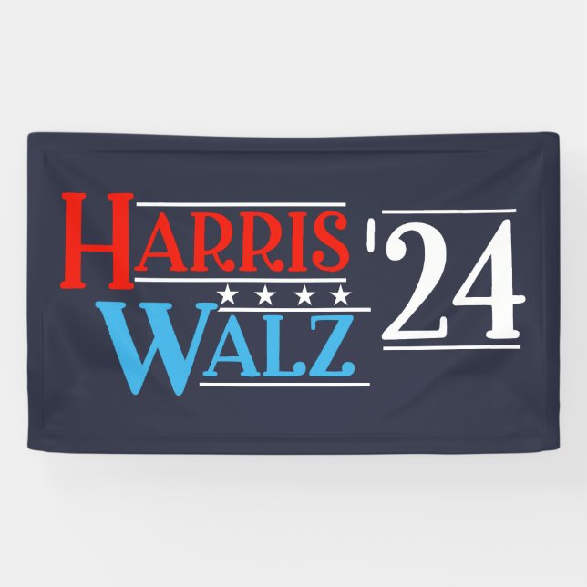 Harris Walz 2024 for President Banner (Horizontal)