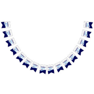 Harris Walz 2024 for President Blue Wave Bunting Flags