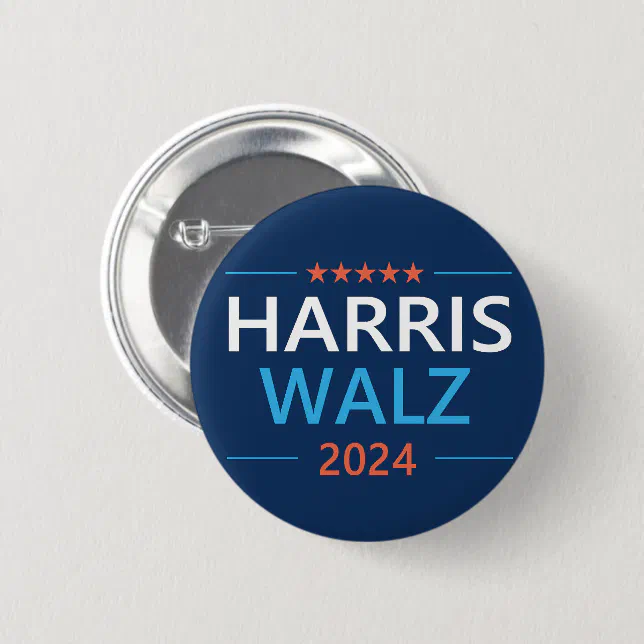 Harris Walz 2024 for President Button | Zazzle