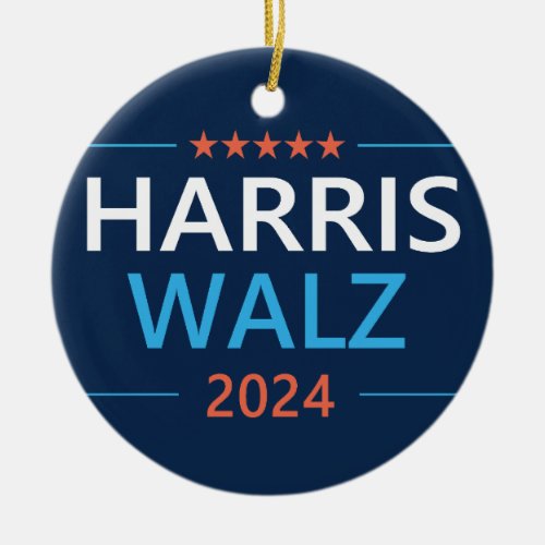 Harris Walz 2024 for President Ceramic Ornament