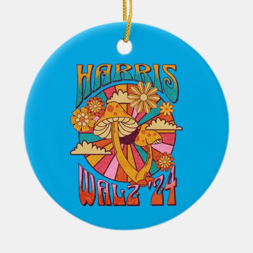 Harris Walz 2024 for President Ceramic Ornament