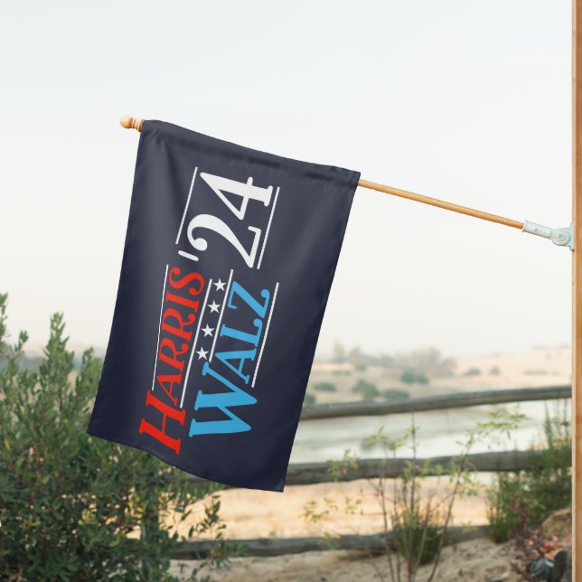 Harris Walz 2024 for President House Flag (Insitu (Back))