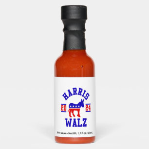 Harris Walz 2024 for President Patriotic Democrat  Hot Sauces