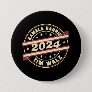 Harris Walz 2024 for President Patriotic Kamala Button