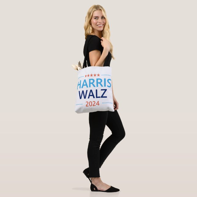 Harris Walz 2024 for President Tote Bag (On Model)