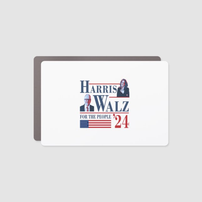 Harris Walz 2024 For The People  Car Magnet (Front)