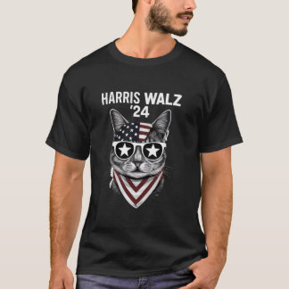 Harris Walz 2024 Funny Cat Election Kamala Harris T-Shirt
