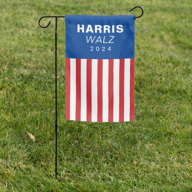 HARRIS WALZ 2024 GARDEN FLAG (In SItu)