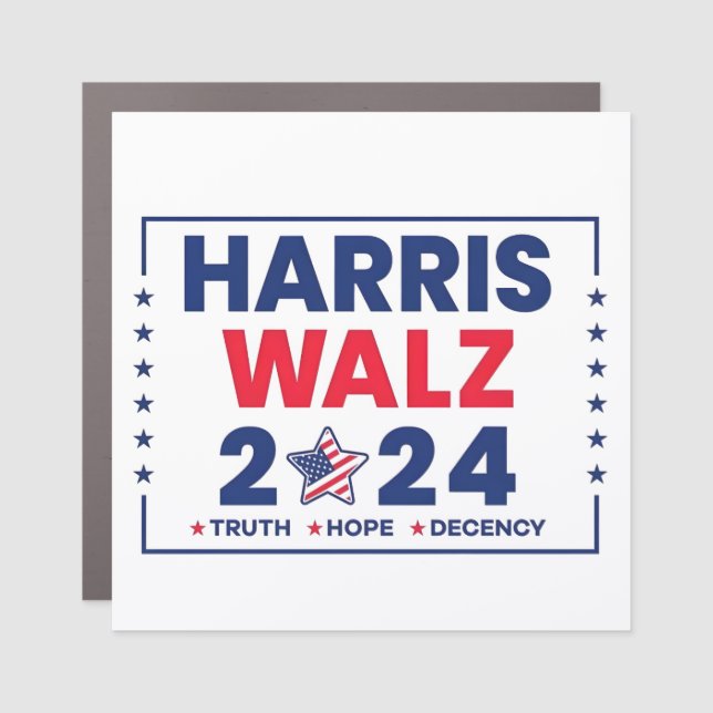 Harris Walz 2024 | Harris Walz Car Magnet (Front)