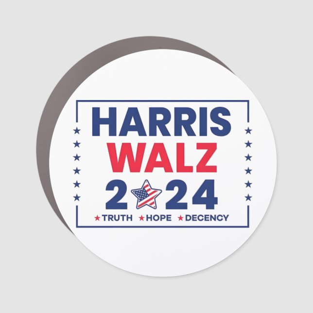 Harris Walz 2024 | Harris Walz Car Magnet (Front)
