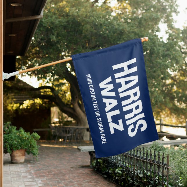 Harris Walz 2024 House Flag (In SItu)