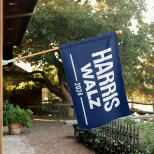 HARRIS WALZ 2024 HOUSE FLAG