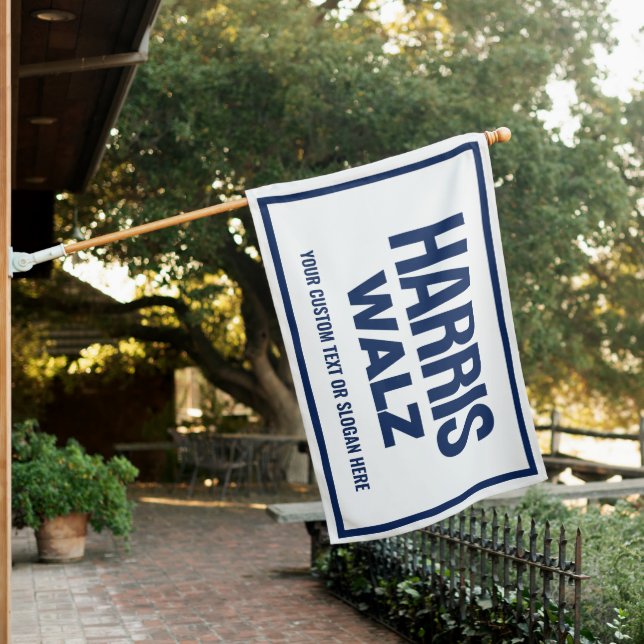 HARRIS WALZ 2024 HOUSE FLAG (In SItu)
