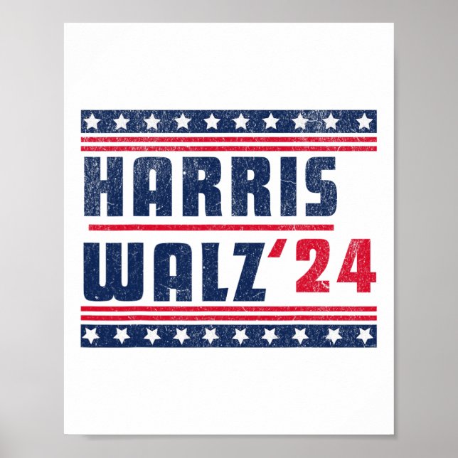 Harris Walz 2024 Kamala Harris And Tim Walz 2024  Poster (Front)