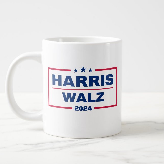 Harris Walz 2024 Kamala Harris Tim Walz Election Giant Coffee Mug (Left)