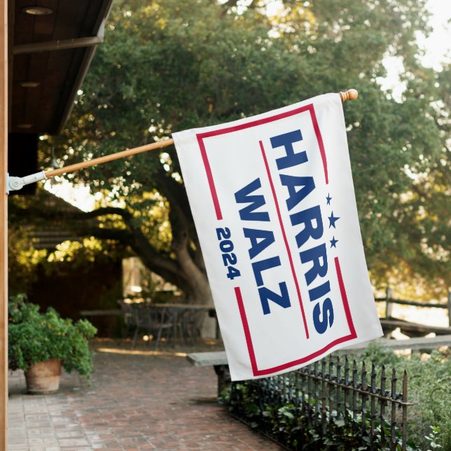 Harris Walz 2024 Kamala Harris Tim Walz Election House Flag (In SItu)